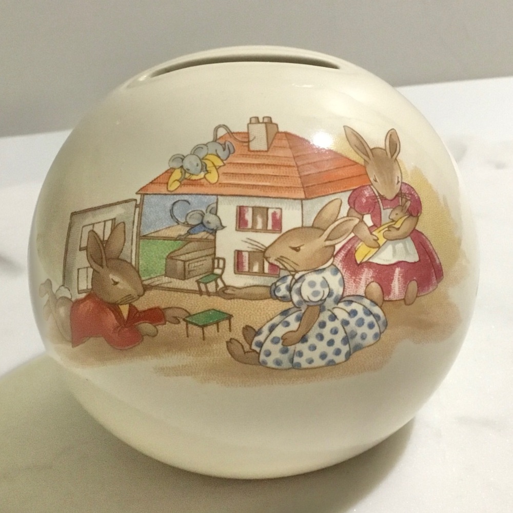 Vintage Royal Doulton England 1936 Bunnykins Coin Bank